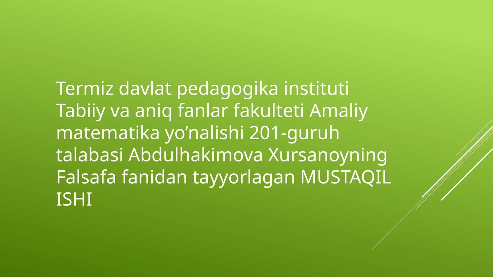 Noklassik ontologiya ning yo'nalishlari va mohiyati