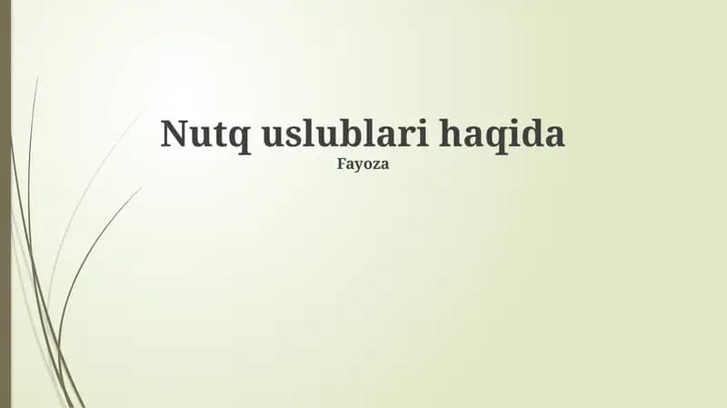 Nutq uslublari