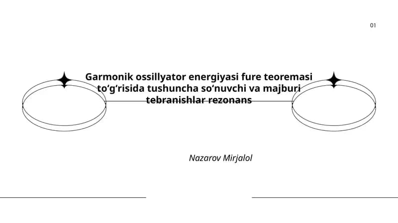 Garmonik ossillyator energiyasi fure teoremasi toʻgʻrisida tushuncha