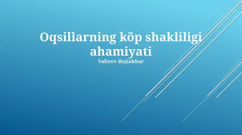 Oqsillarning kõp shakliligi ahamiyati