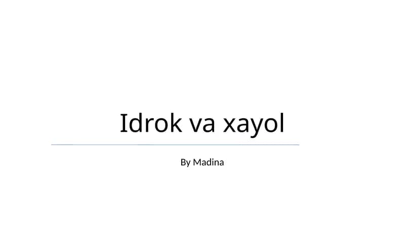 Idrok va xayol
