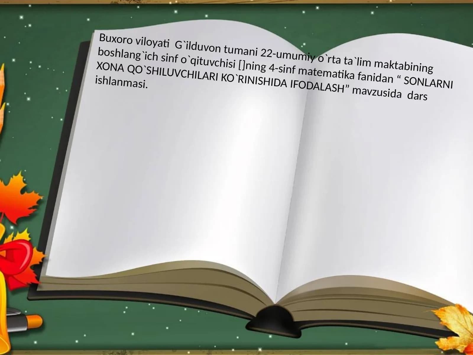 SONLARNI XONA QO`SHILUVCHILARI KO`RINISHIDA IFODALASH
