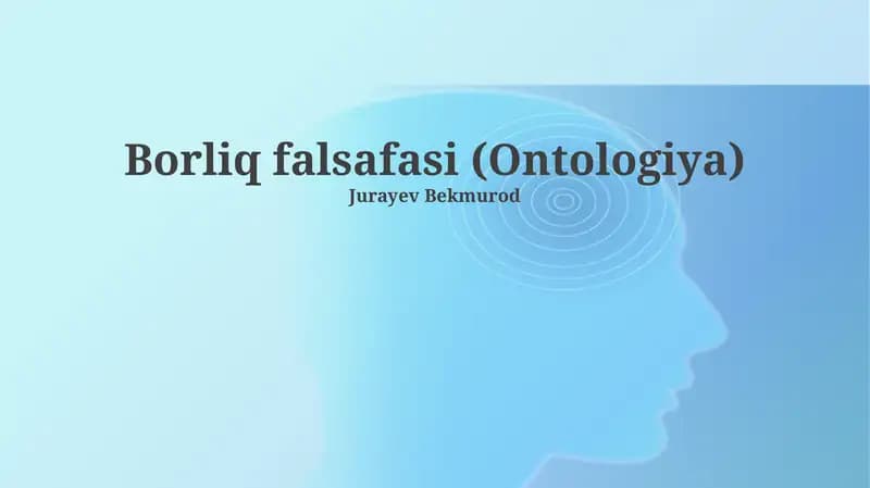 Borliq falsafasi (Ontologiya)