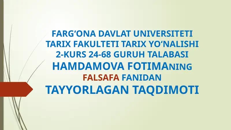 G‘AZZOLIYNING “TAVBA” ASARINI TAHLIL ETISH VA TALABALARNING O‘Z FAOLIYATIDA MAVJUD OFATLARNI ANIQLASH VA O‘ZIGA BAHO BERISH