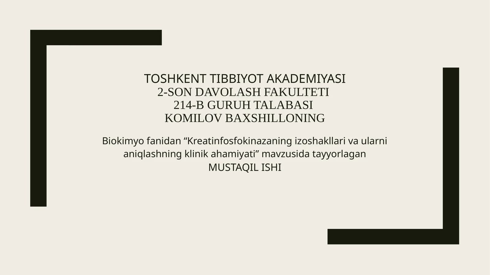 Kreatinfosfokinazaning izoshakllari va ularni aniqlashning klinik ahamiyati