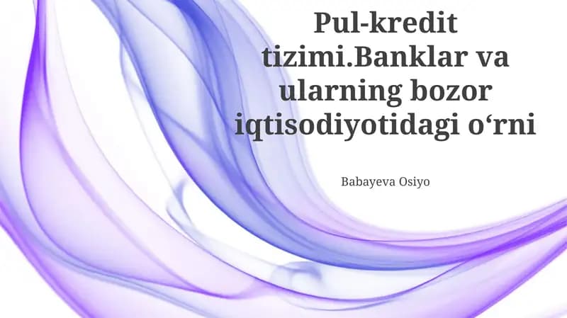 Kredit-Pull Tizimi va Banklarning Hamkorligi