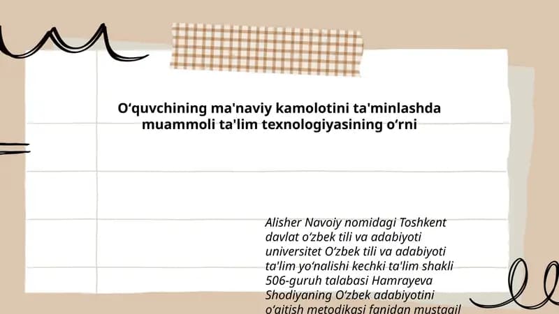 Oʻzbek adabiyotini oʻqitish metodikasi