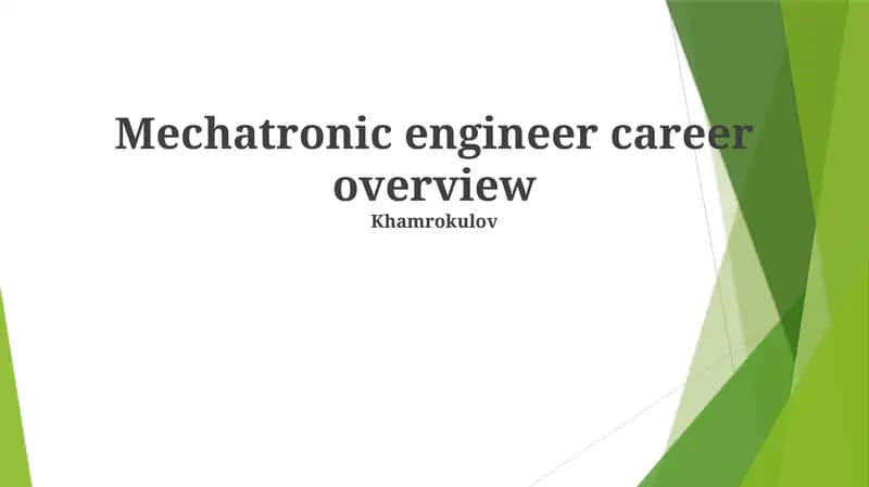 Mechatronic engineer career overview