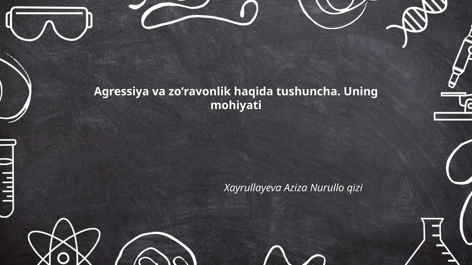 Agressiya va zoʻravonlik haqida tushuncha