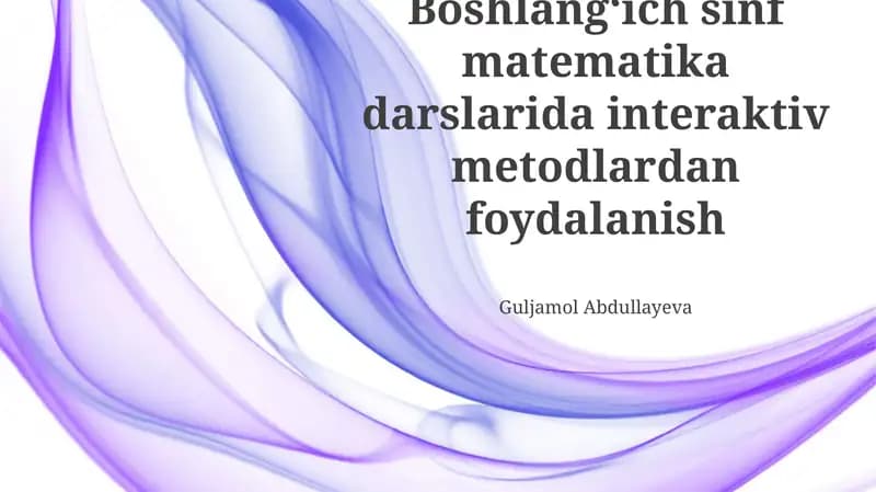 Raqamlar bilan interaktiv hikoya