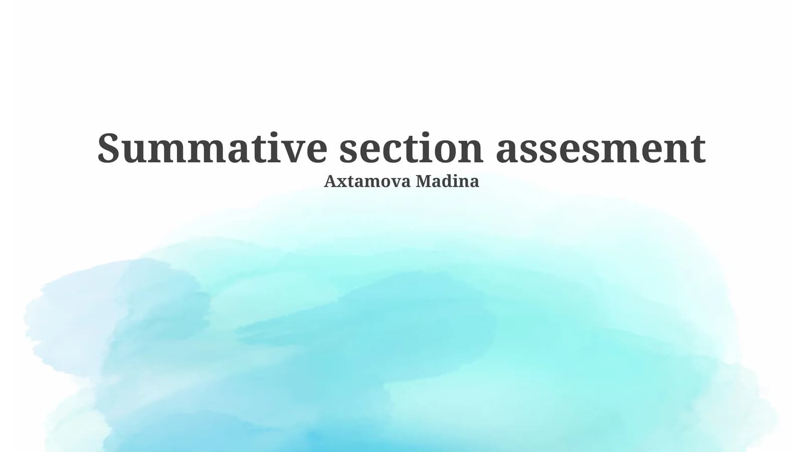 Summative section assesment