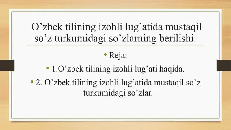 O'zbektilining Izohli Lug'ati