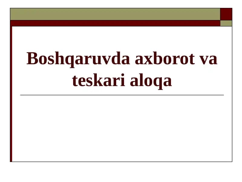 Boshqarish