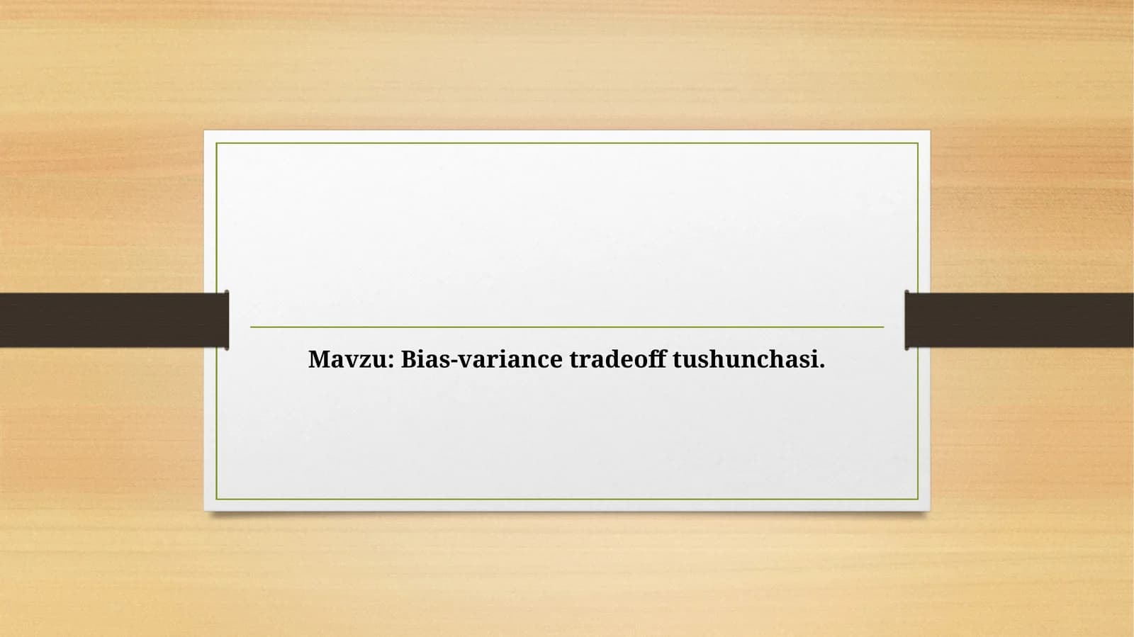 Bias-variance tradeoff tushunchasi