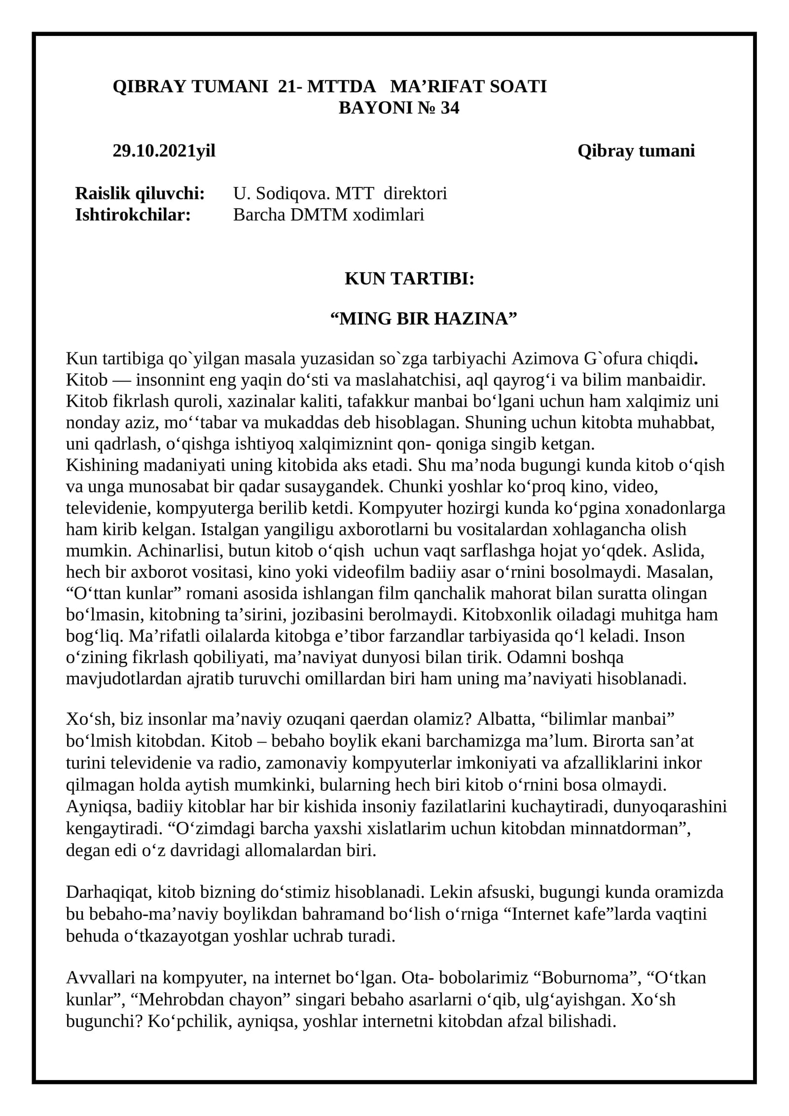 "MING BIR HAZINA"