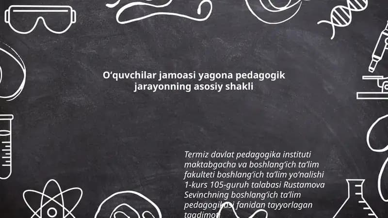 Boshlang'ich ta'lim pedagogikasi fanidan tayyorlagan taqdimot