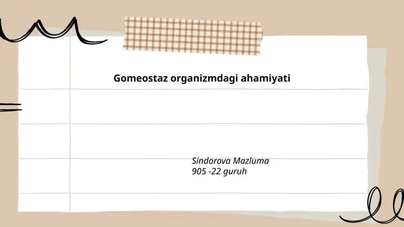 Gomeostaz: Tushuncha va Asosiy Printsiplar