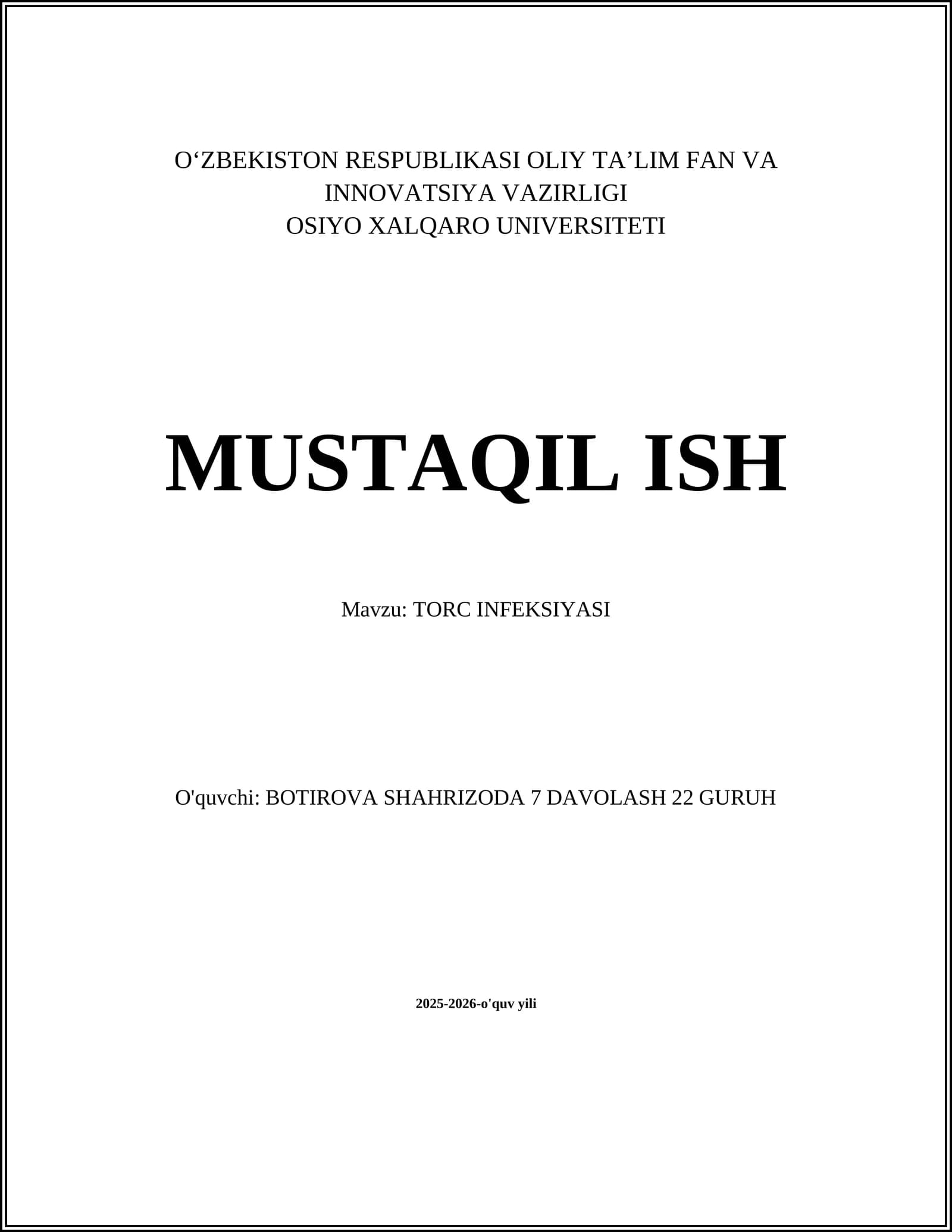TORC INFEKSIYASI