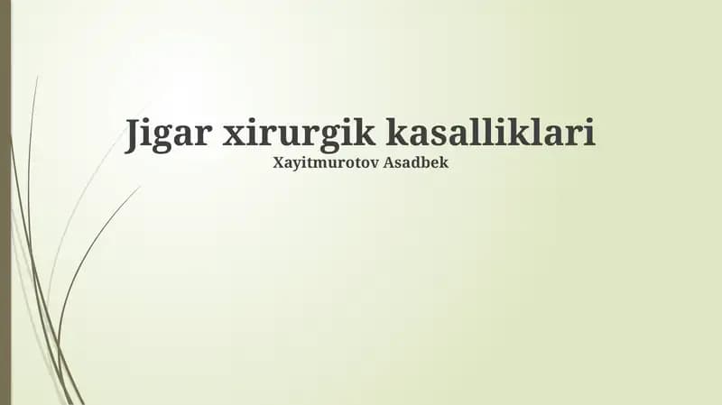 Jigar xirurgik kasalliklari