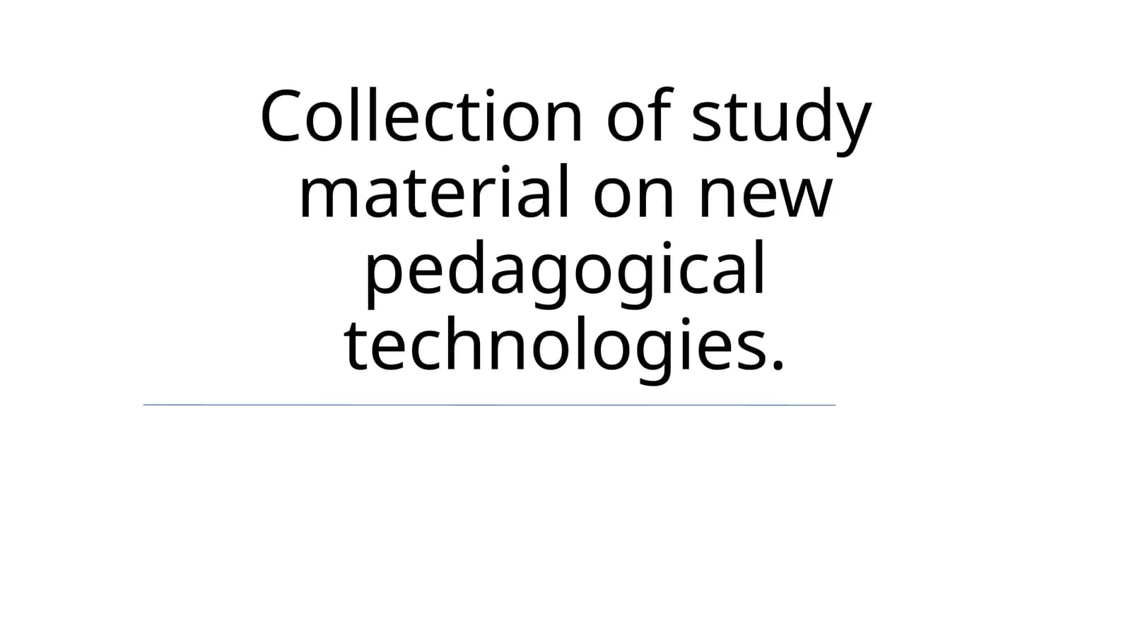 Yangi pedagogik texnologiyalar bo'yicha o'quv materiallari to'plami
