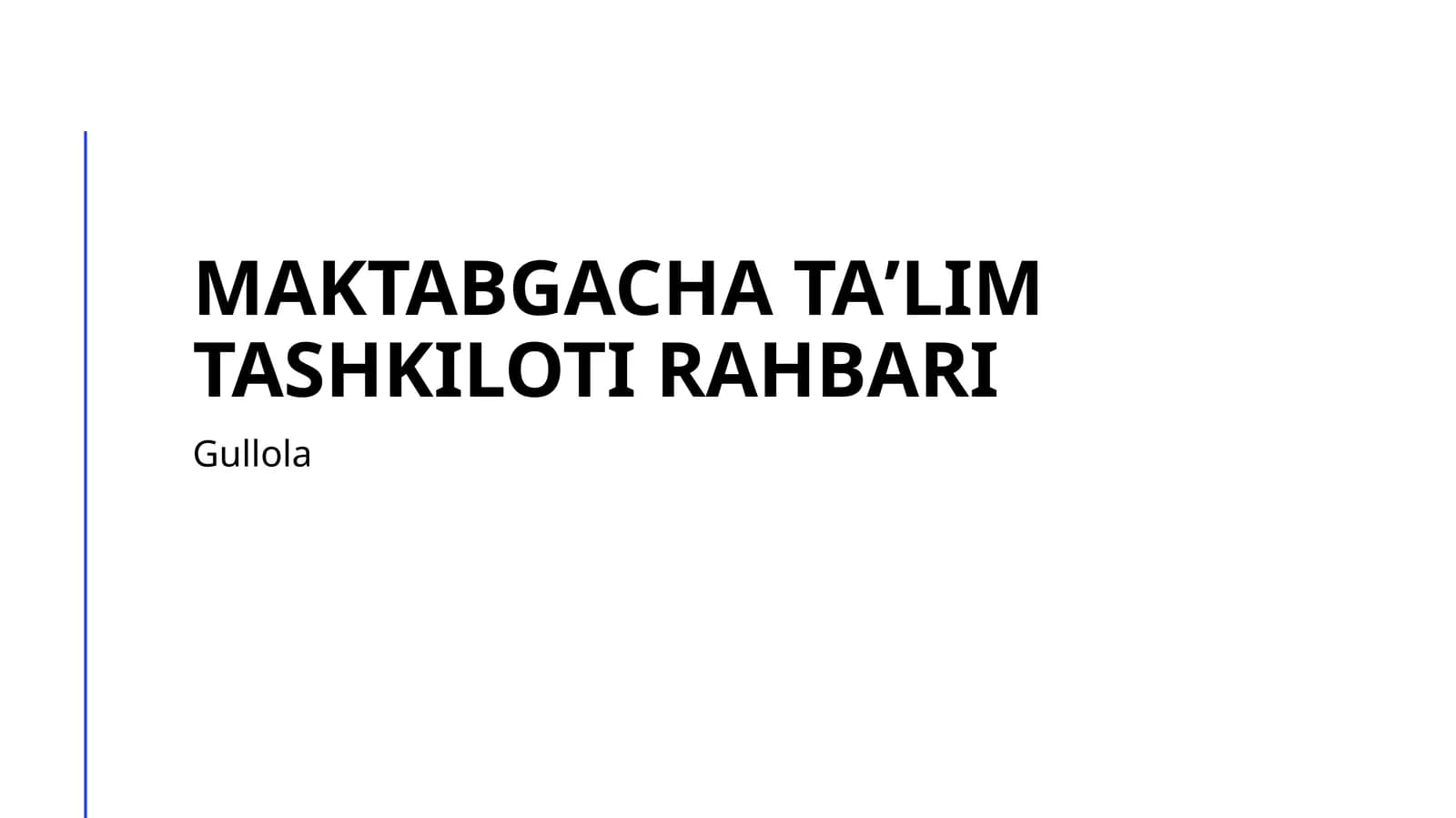 Maktabgacha taʼlim tashkiloti rahbari