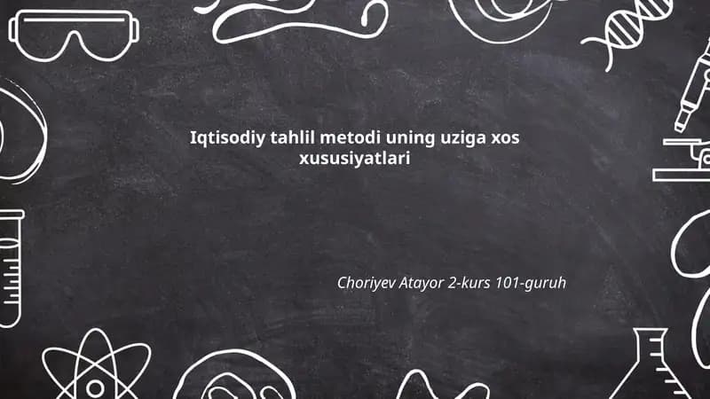 Iqtisodiy tahlil metodi