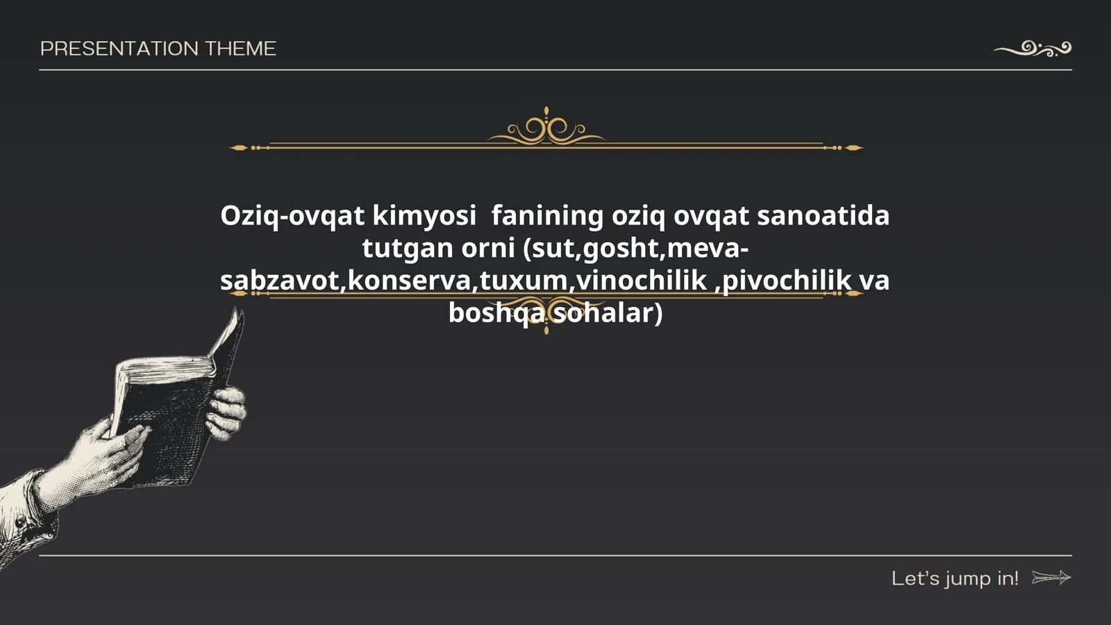 Oziq-ovqat kimyosi fanining oziq ovqat sanoatida tutgan orni