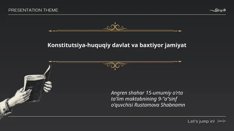 Konstitutsiya-huquqiy davlat va baxtiyor jamiyat