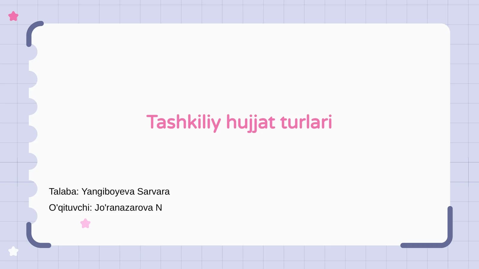 Tashkiliy hujjat turlari