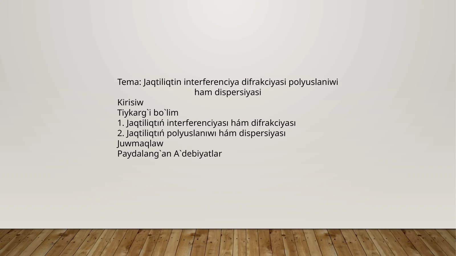 Jaqtiliqtin interferenciya difrakciyasi polyuslaniwi ham dispersiyasi