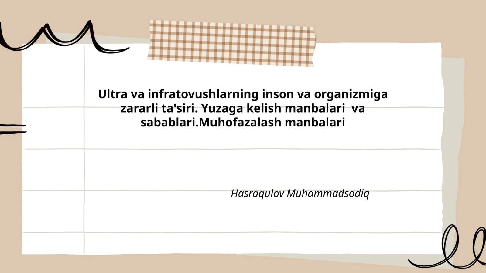 Ultrava infratovushlarning inson salomatligiga ta'siri