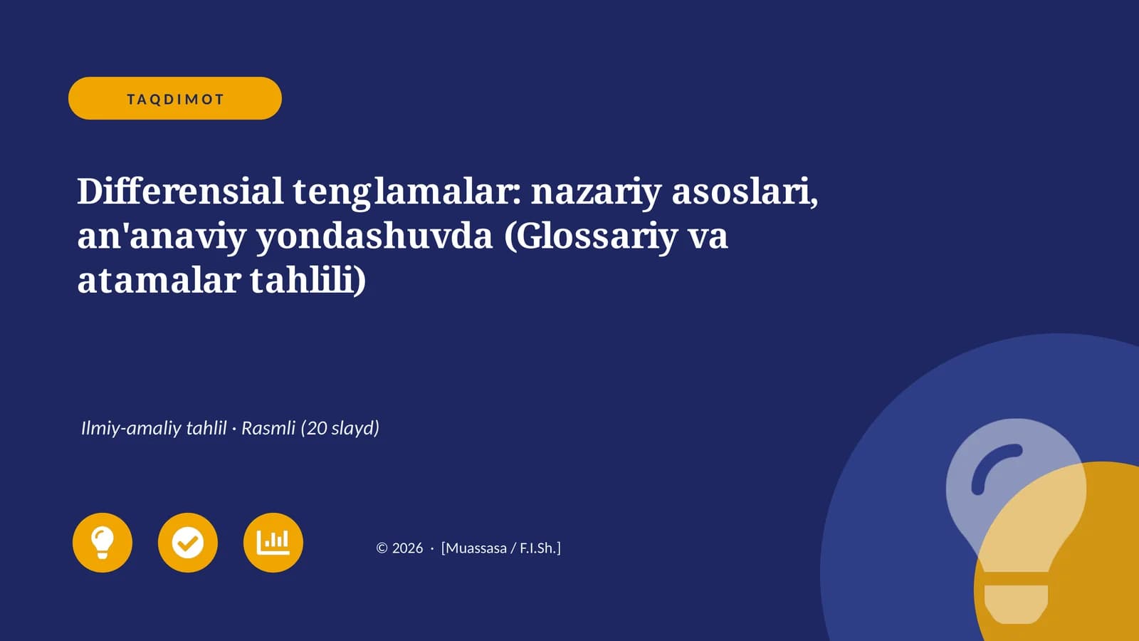 Differensial tenglamalar: nazariy asoslari, an'anaviy yondashuvda (Glossariy va atamalar tahlili)