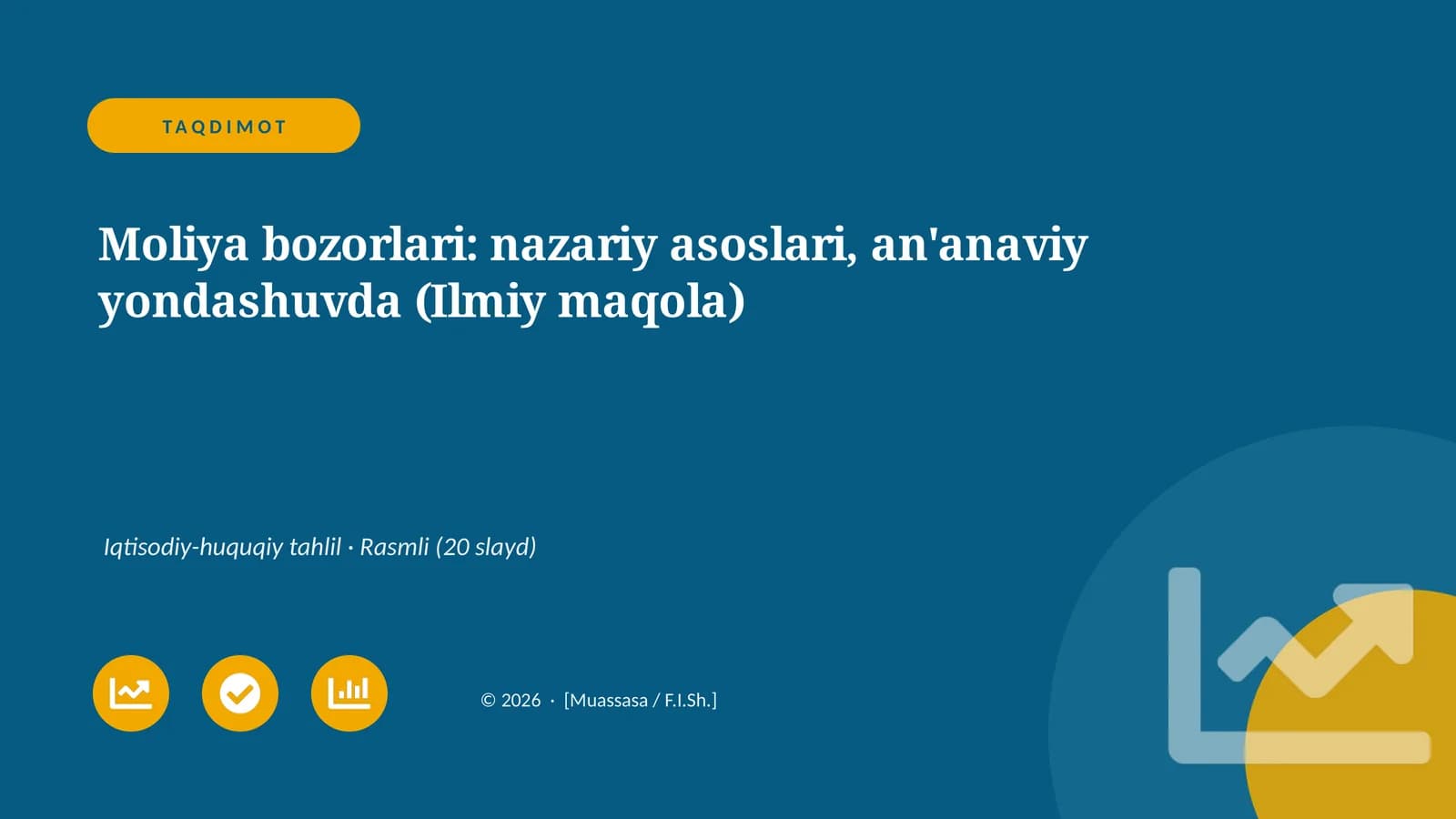 Moliya bozorlari: nazariy asoslari, an'anaviy yondashuvda (Ilmiy maqola)