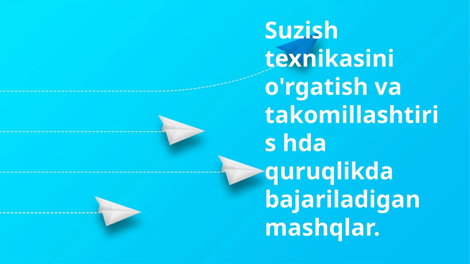 Suzish texnikasini o'rgatish va takomillashtiris hda quruqlikda bajariladigan mashqlar