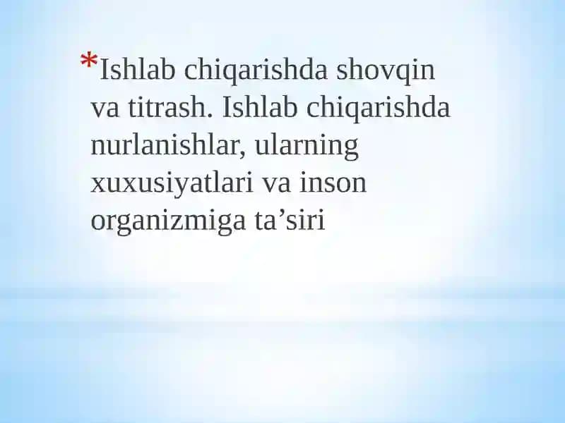 Ishlabchiqarishdashovqinvatitrash