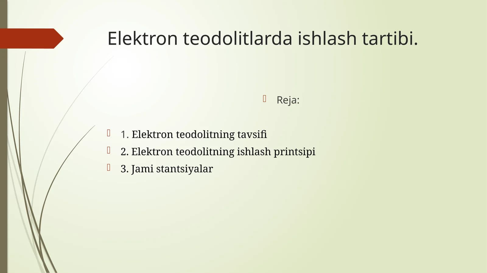 Elektronteodolitlarda ishlash tartibi