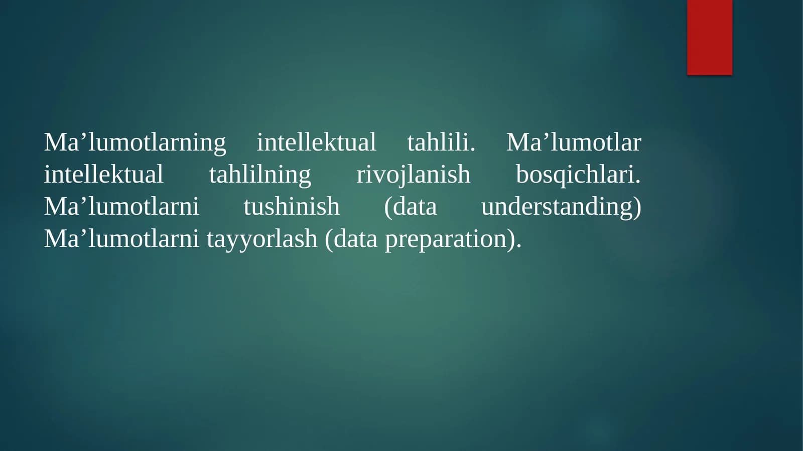 Ma’lumotlarning intellektual tahlili