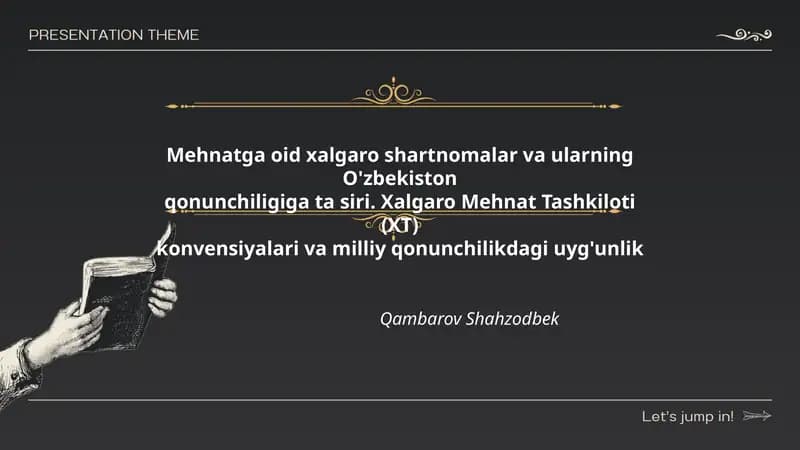 Xalgaro shartnomalar va ularning O'zbekiston qonunchiligiga ta siri