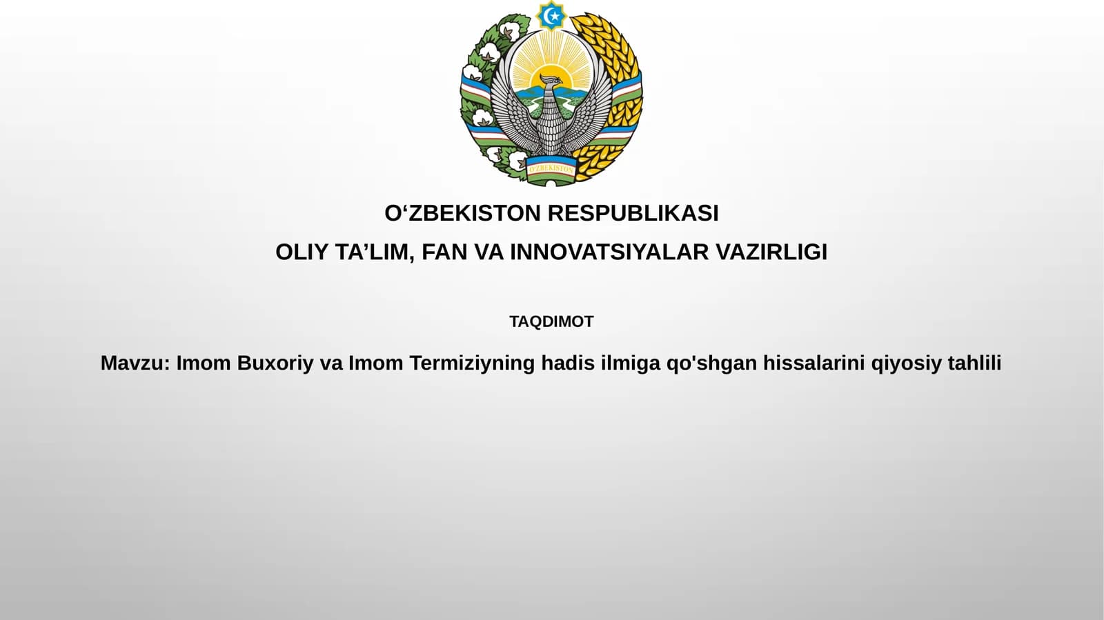 Imom Buxoriy va Imom Termiziyning hadis ilmiga qo'shgan hissasini qiyosiy tahlili