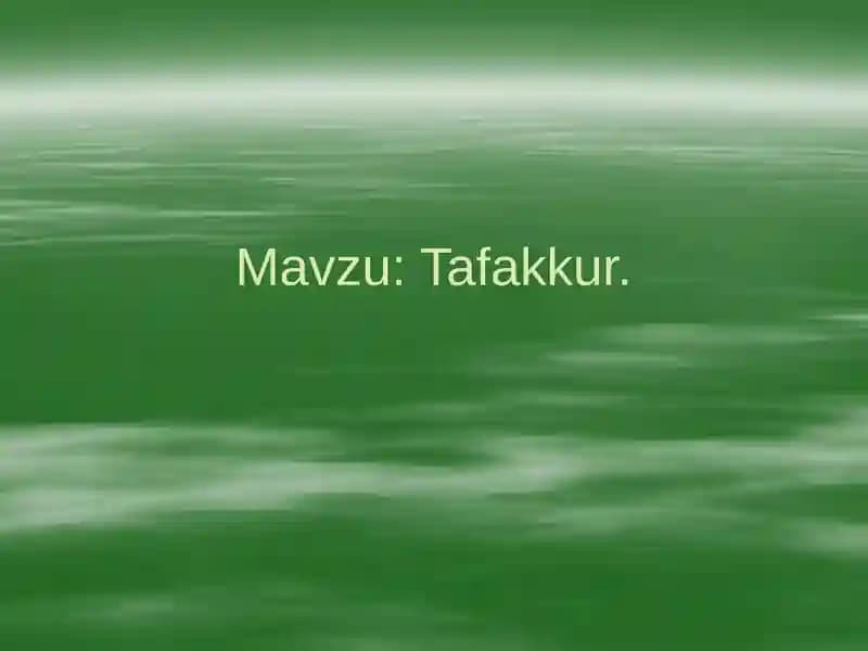 Tafakkur.