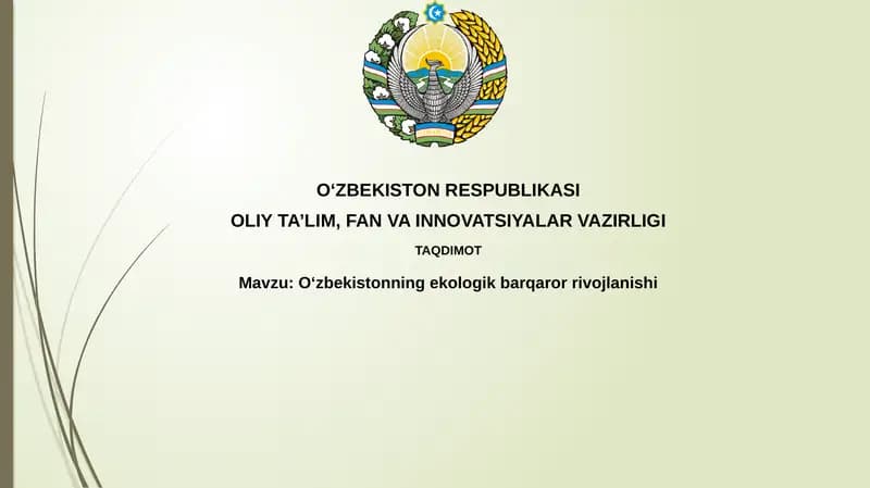 Oʻzbekistonning ekologik barqaror rivojlanishi