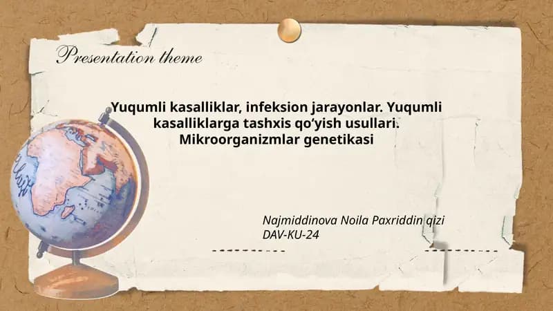 Yuqumli kasalliklar: tasnifi va epidemiologiyasi