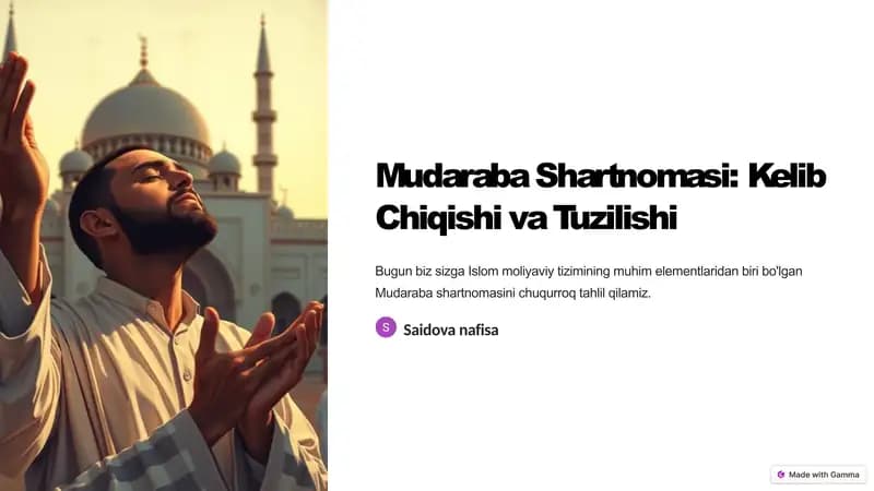 Mudaraba Shartnomasi