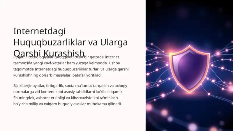 Internetdagi Huquqbuzarliklar va Ularga Qarshi Kurashish