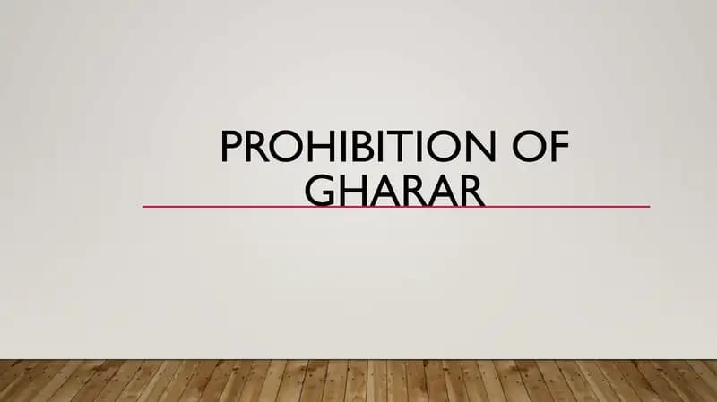 Prohibition of gharar