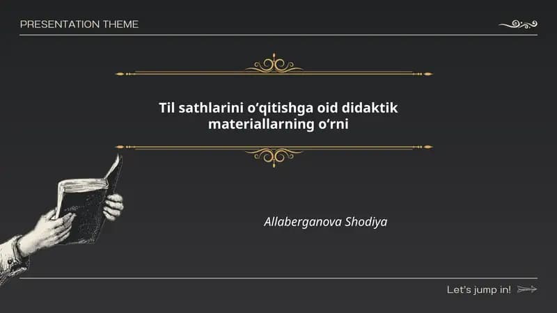 Til sathlarini oʻqitishga oid didaktik materiallarning oʻrni