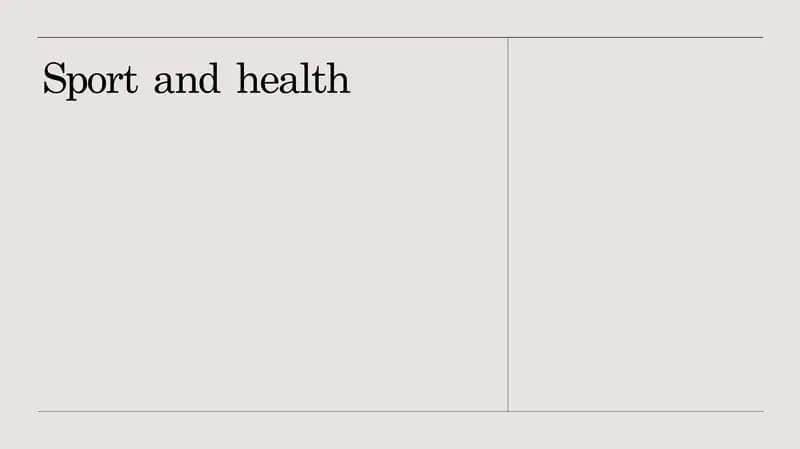 Sport and Health