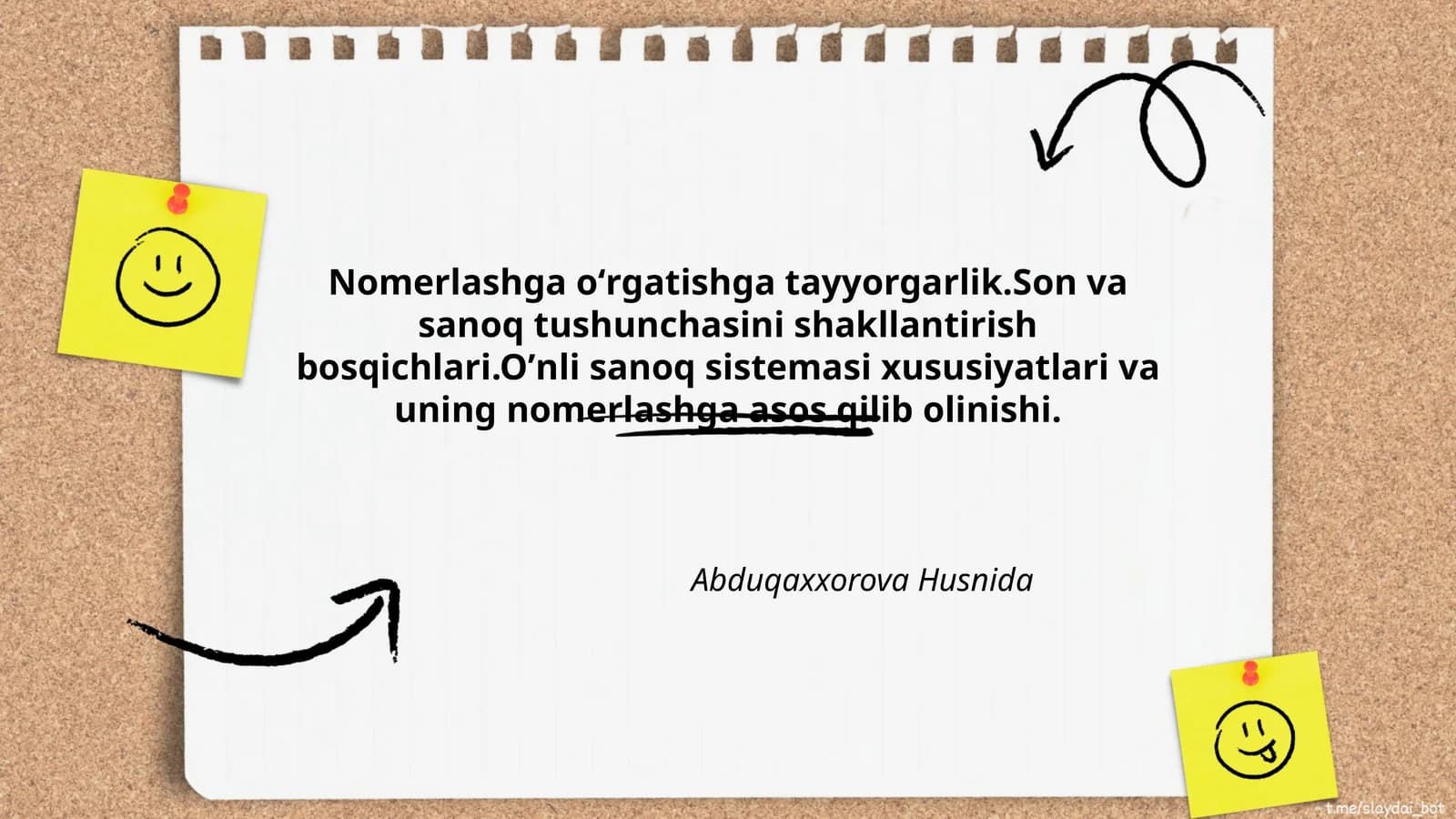 Oʼnli sanoq sistemasi xususiyatlari va uning nomerlashga asos qilib olinishi