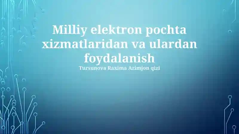 Milliy elektron pochta xizmatlari
