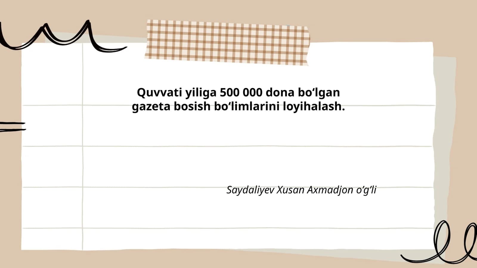 Gazeta bosish liniyasi loyihasi